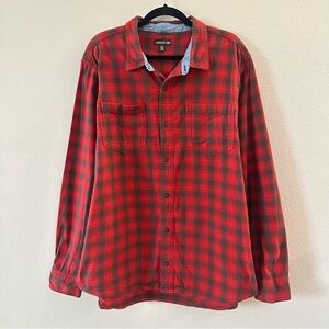 toad & co men’s long sleeve organic cotton plaid flannagan